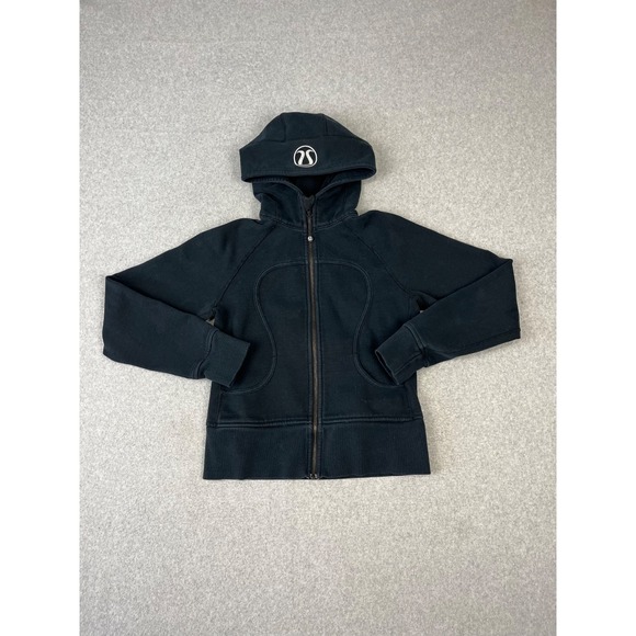 Lululemon Scuba Hoodie Womens 6 Black Full Zip Fleece Jacket Sweatshirt - Picture 1 of 7